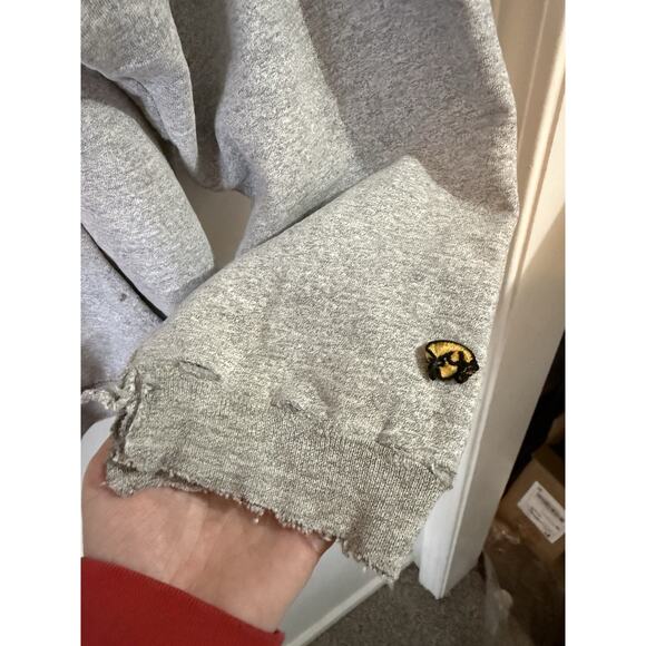 Vintage Iowa Hawkeyes Wrestling Grey Mens Large Hoodie Y2K Cotton Exchange - Picture 5 of 10